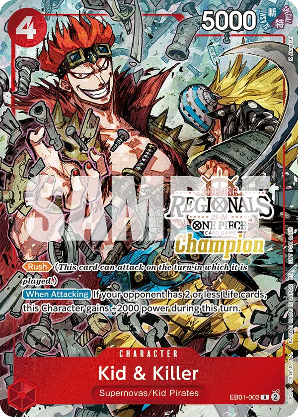 Kid & Killer (Offline Regional Champion Card Set 2025 Vol.2), One Piece Promotion Cards EB01-003
