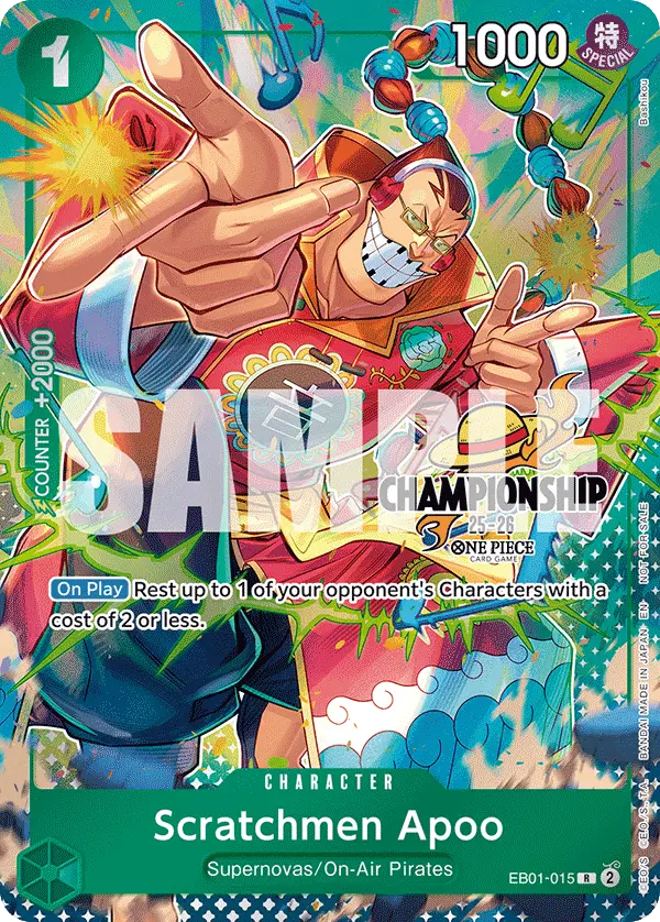 Scratchmen Apoo (CS 25-26 Celebration Pack), One Piece Promotion Cards EB01-015