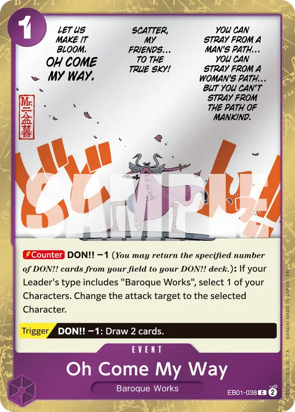 Oh Come My Way (Pirate Foil), Premium Booster -The Best- Vol. 2 EB01-038