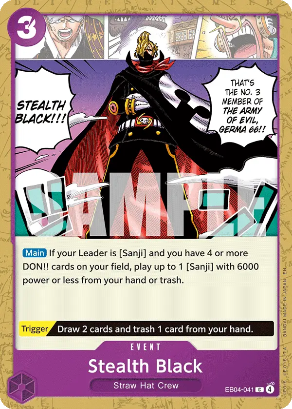Stealth Black, The Azure Sea's Seven Release Event Cards EB04-041
