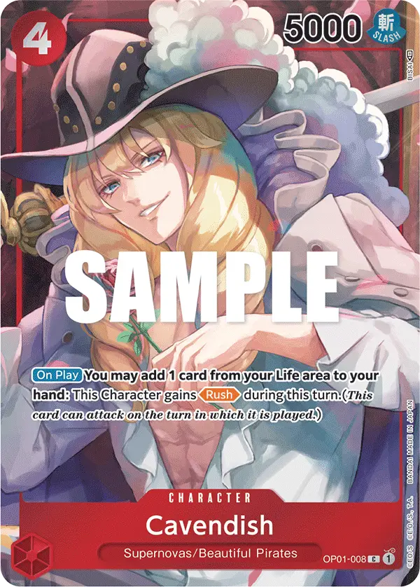 Cavendish (Box Topper), Romance Dawn OP01-008