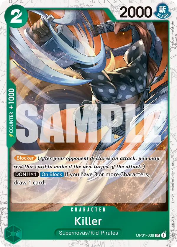 Killer (Pirate Foil), Premium Booster -The Best- Vol. 2 OP01-039