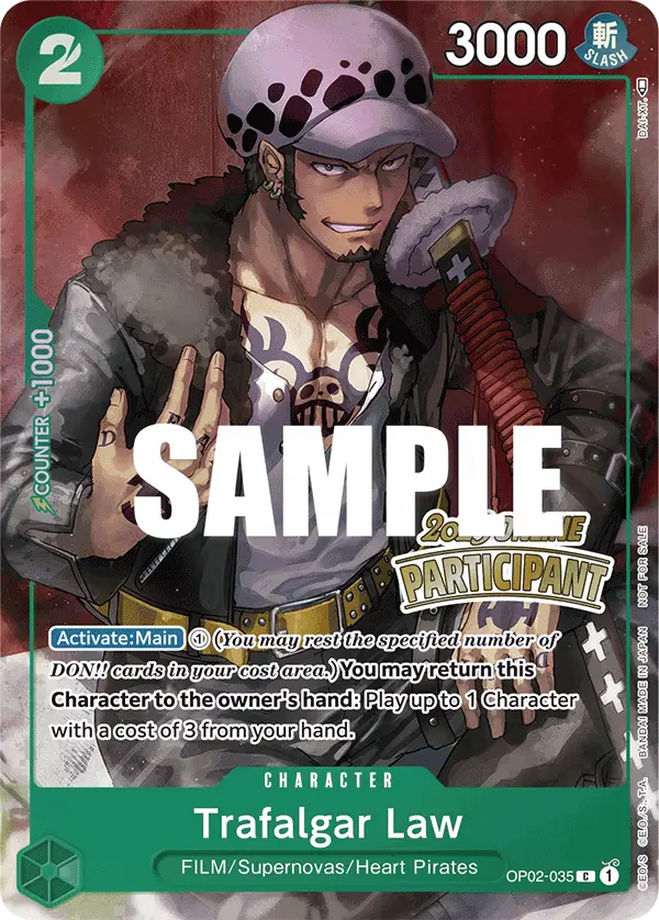 Trafalgar Law (Online Regional 2023 Winner), One Piece Promotion Cards OP02-035