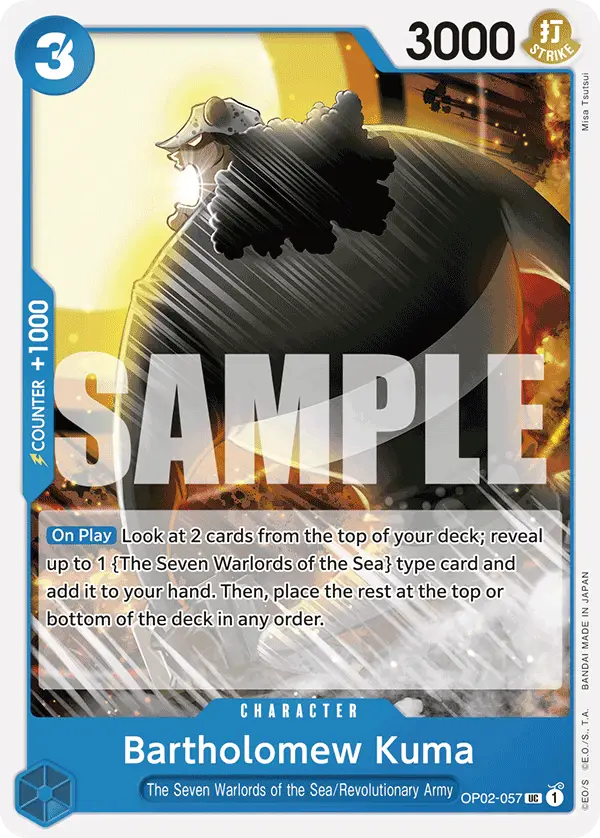 Bartholomew Kuma, Starter Deck 17 BLUE Donquixote Doflamingo OP02-057