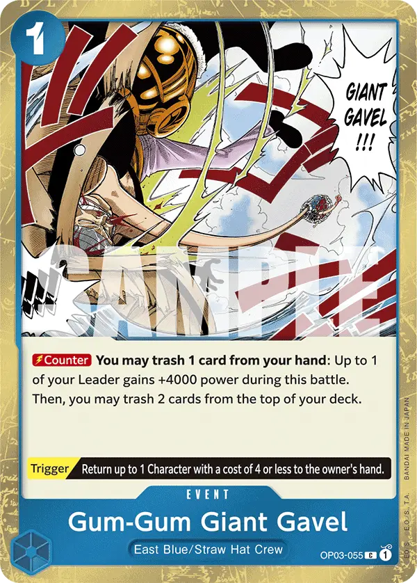 Gum-Gum Giant Gavel (Jolly Roger Foil), Premium Booster -The Best- OP03-055