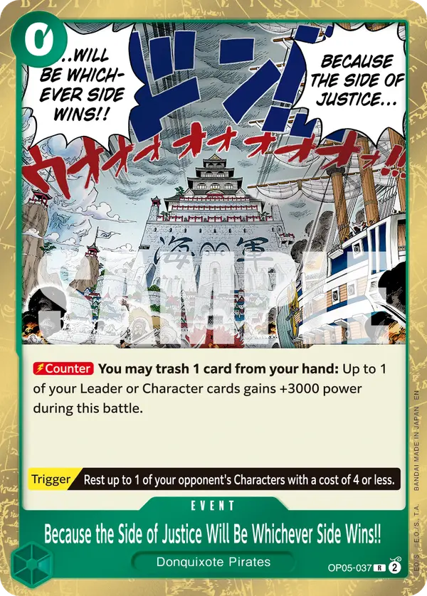 Because the Side of Justice Will Be Whichever Side Wins!! (Reprint), Premium Booster -The Best- Vol. 2 OP05-037