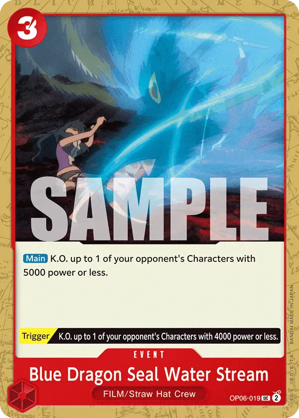 Blue Dragon Seal Water Stream, Wings of the Captain OP06-019