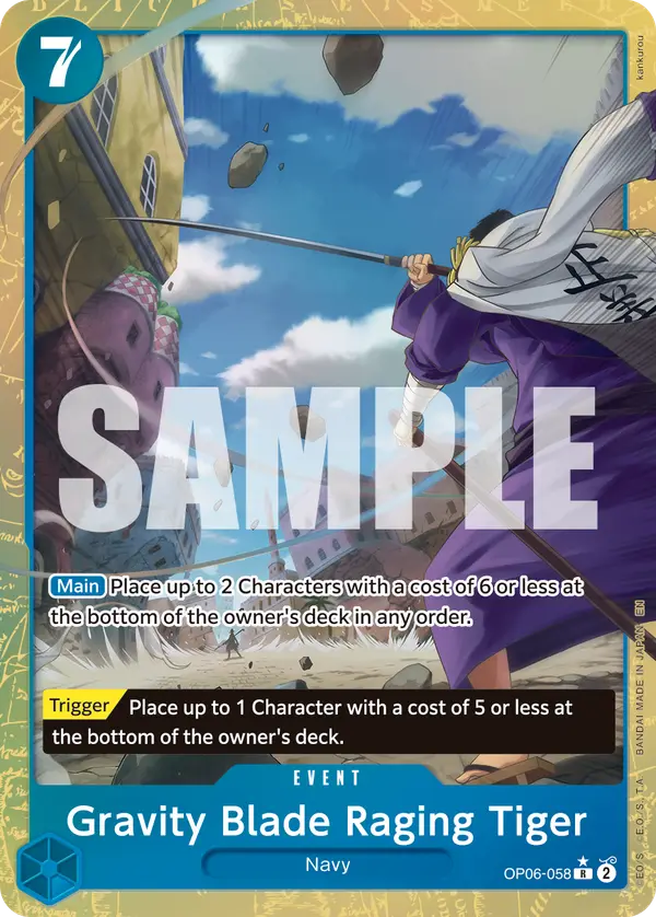 Gravity Blade Raging Tiger (Alt Art), Premium Booster -The Best- Vol. 2 OP06-058