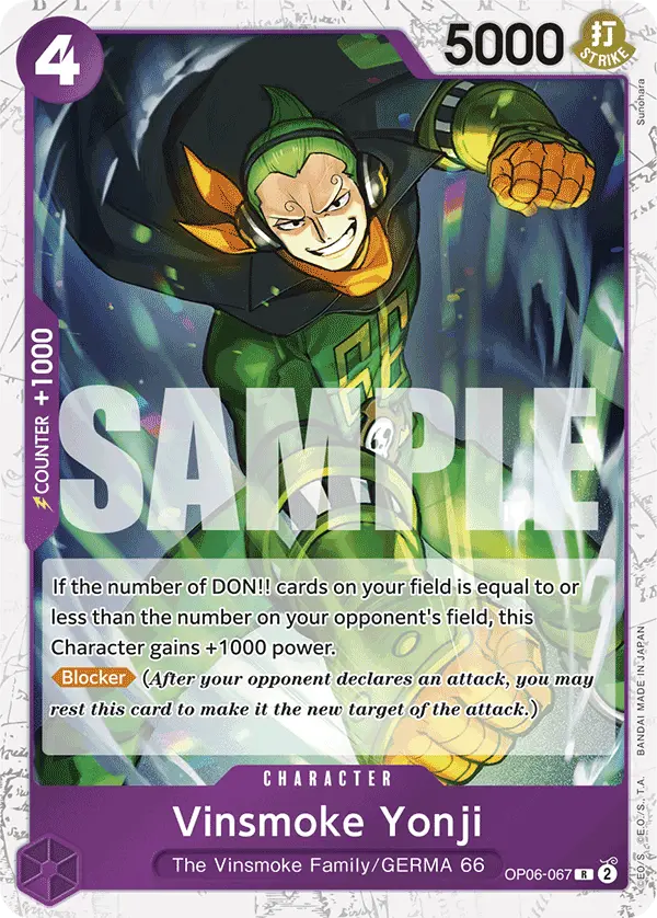 Vinsmoke Yonji (Jolly Roger Foil), Premium Booster -The Best- OP06-067