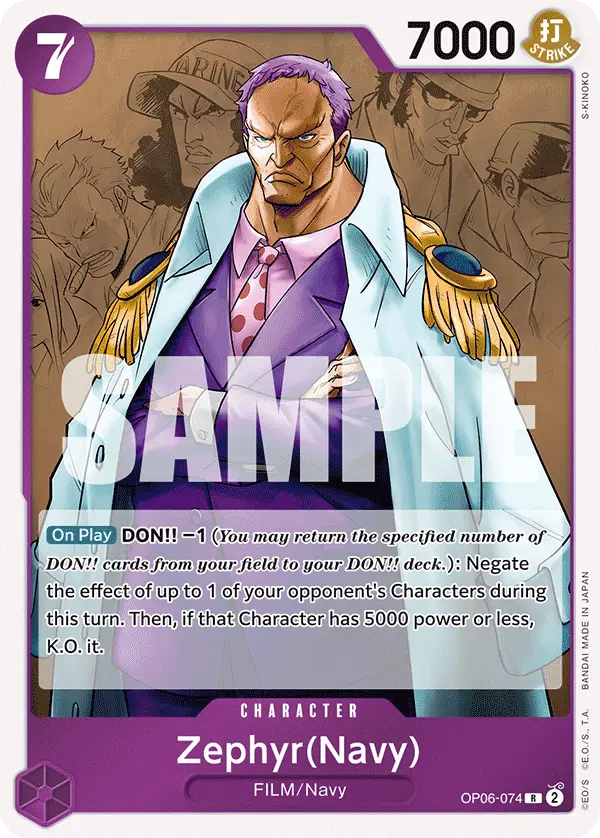 Zephyr (Navy Judge Pack Vol. 4), One Piece Promotion Cards OP06-074