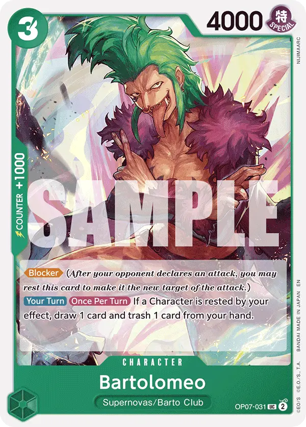 Bartolomeo (Reprint), Starter Deck 24 GREEN Jewelry Bonney OP07-031