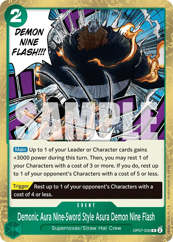 Demonic Aura Nine-Sword Style Asura Demon Nine Flash, 500 Years in the Future OP07-036