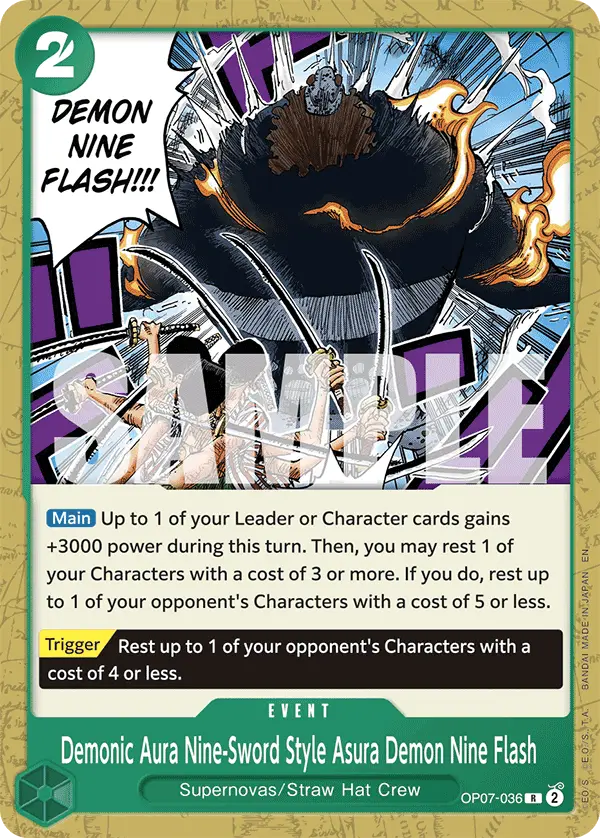 Demonic Aura Nine-Sword Style Asura Demon Nine Flash (Reprint), Starter Deck 24 GREEN Jewelry Bonney OP07-036