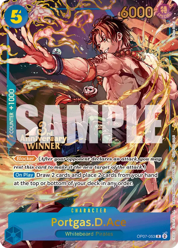 Portgas.D.Ace (3rd Anniversary Winner), One Piece Promotion Cards OP07-053