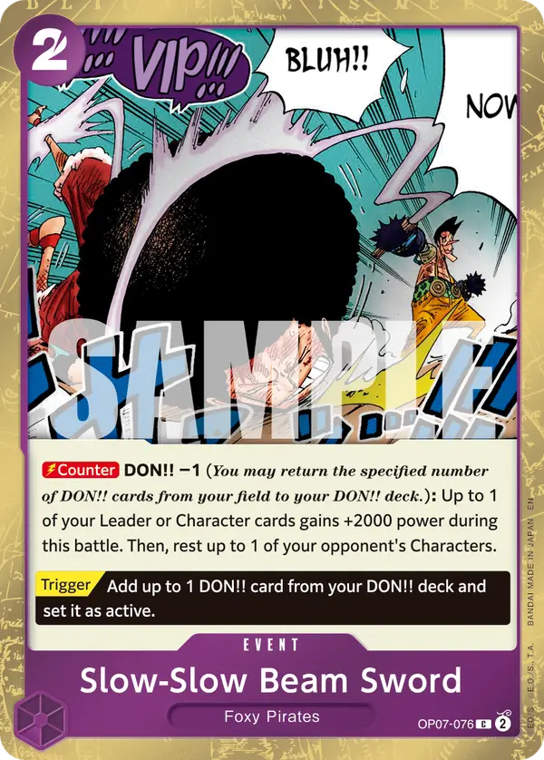 Slow-Slow Beam Sword (Pirate Foil), Premium Booster -The Best- Vol. 2 OP07-076