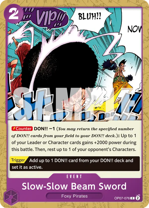 Slow-Slow Beam Sword (Reprint), Premium Booster -The Best- Vol. 2 OP07-076