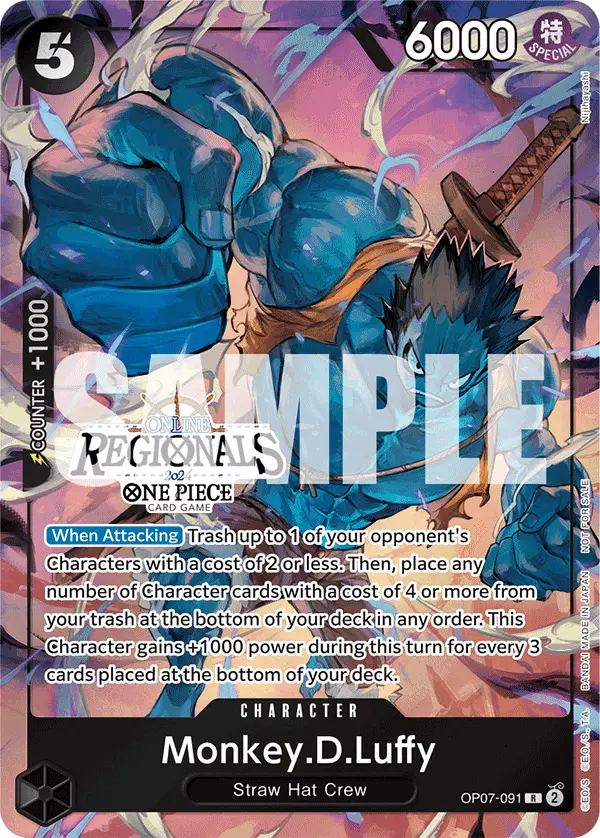 Monkey.D.Luffy (Online Regional 2024 Vol. 3 Finalist), One Piece Promotion Cards OP07-091