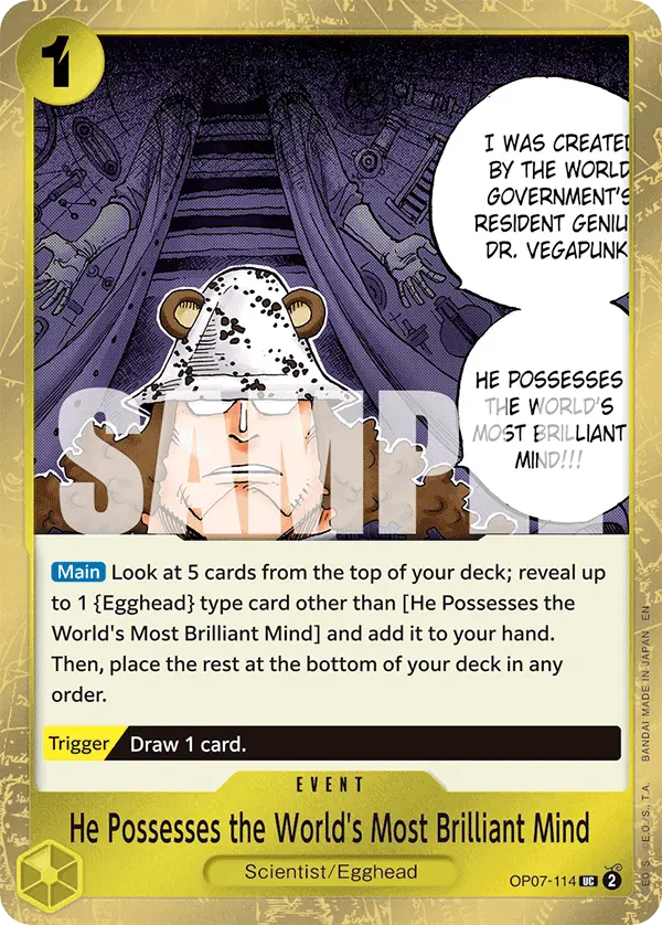 He Possesses the World's Most Brilliant Mind (Pirate Foil), Premium Booster -The Best- Vol. 2 OP07-114
