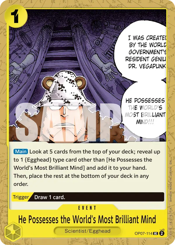 He Possesses the World's Most Brilliant Mind (Reprint), Premium Booster -The Best- Vol. 2 OP07-114