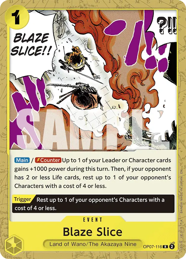 Blaze Slice (Reprint), Starter Deck 28 GREEN/YELLOW Yamato OP07-116