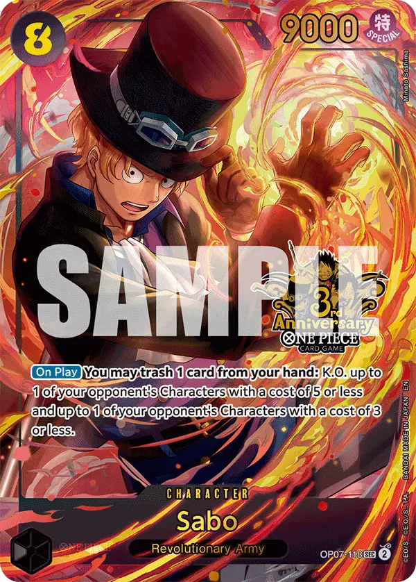 Sabo (Japanese Version 3rd Anniversary Set), One Piece Promotion Cards OP07-118