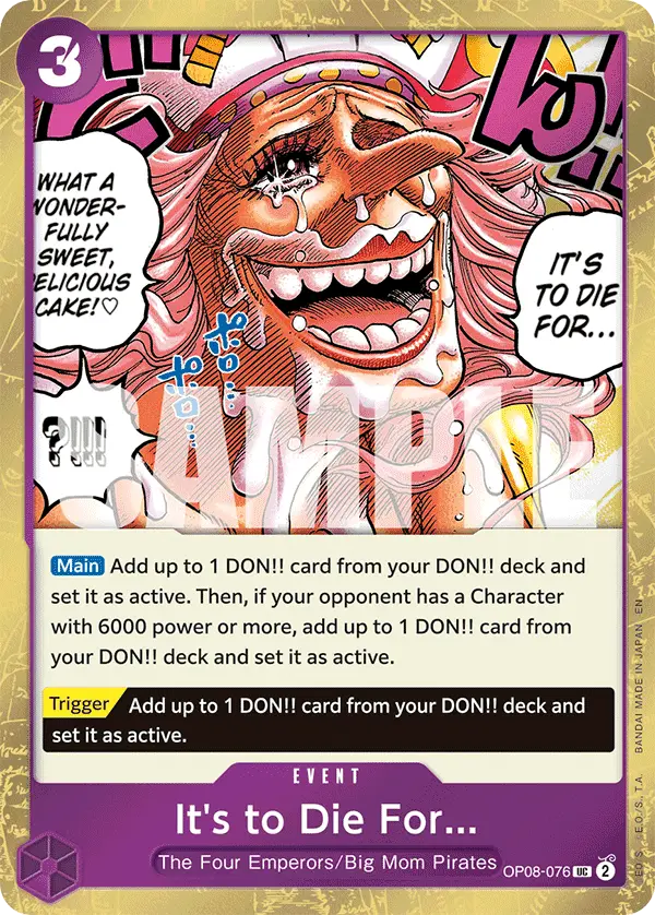 It's to Die For (Pirate Foil), Premium Booster -The Best- Vol. 2 OP08-076