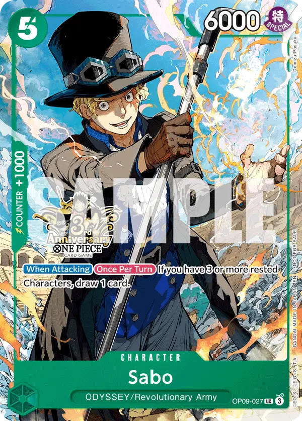 Sabo (3rd Anniversary Tournament 3 Brothers Pack), Carrying On His Will: 3rd Anniversary Tournament Cards OP09-027