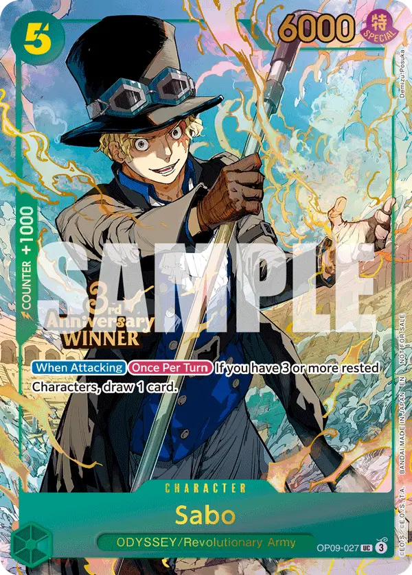 Sabo (3rd Anniversary Winner), One Piece Promotion Cards OP09-027