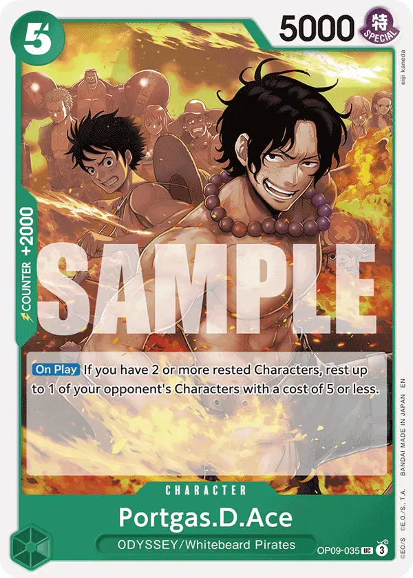 Portgas.D.Ace (Reprint), Starter Deck 28 GREEN/YELLOW Yamato OP09-035