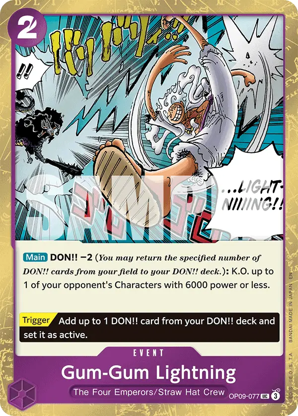 Gum-Gum Lightning (Pirate Foil), Premium Booster -The Best- Vol. 2 OP09-077