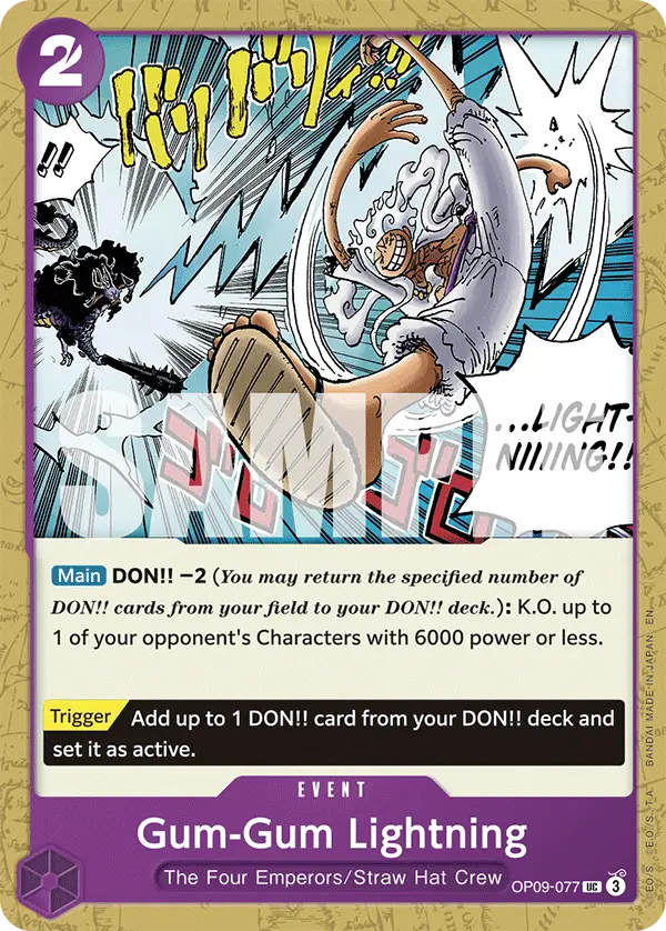 Gum-Gum Lightning (Reprint), Starter Deck 26 PURPLE/BLACK Monkey.D.Luffy OP09-077