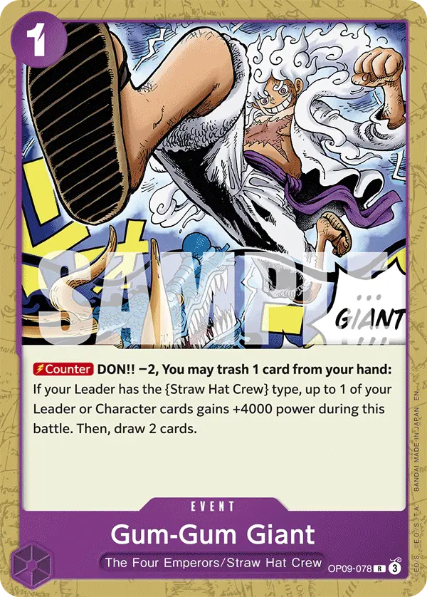 Gum-Gum Giant (Reprint), Starter Deck 26 PURPLE/BLACK Monkey.D.Luffy OP09-078