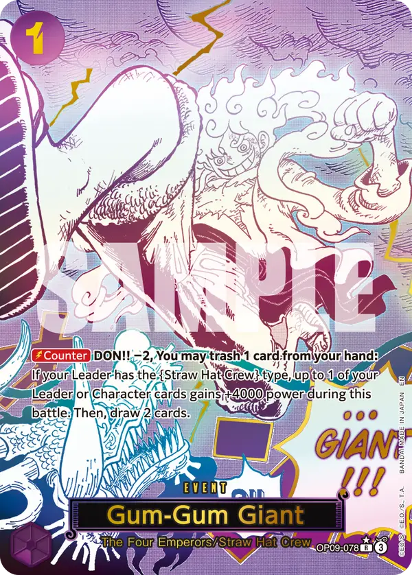 Gum-Gum Giant (Alt Art), Premium Booster -The Best- Vol. 2 OP09-078