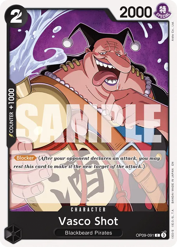 Vasco Shot (Reprint), Starter Deck 27 BLACK Marshall.D.Teach OP09-091