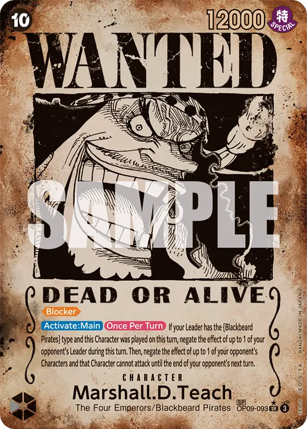 Marshall.D.Teach (Wanted Poster), Emperors in the New World OP09-093