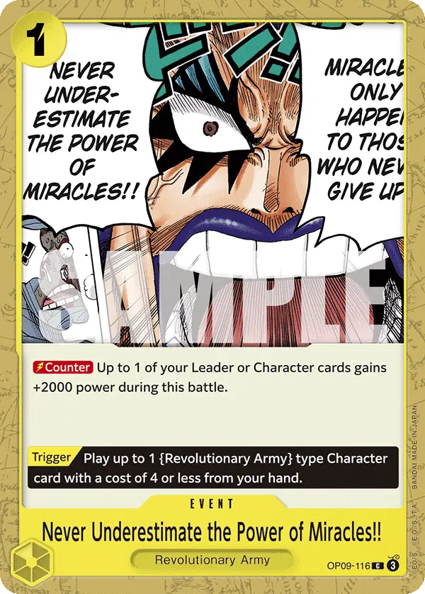 Never Underestimate the Power of Miracles!!, Emperors in the New World OP09-116