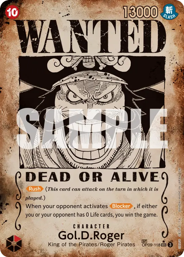 Gol.D.Roger (SP Wanted Poster), Carrying On His Will OP09-118