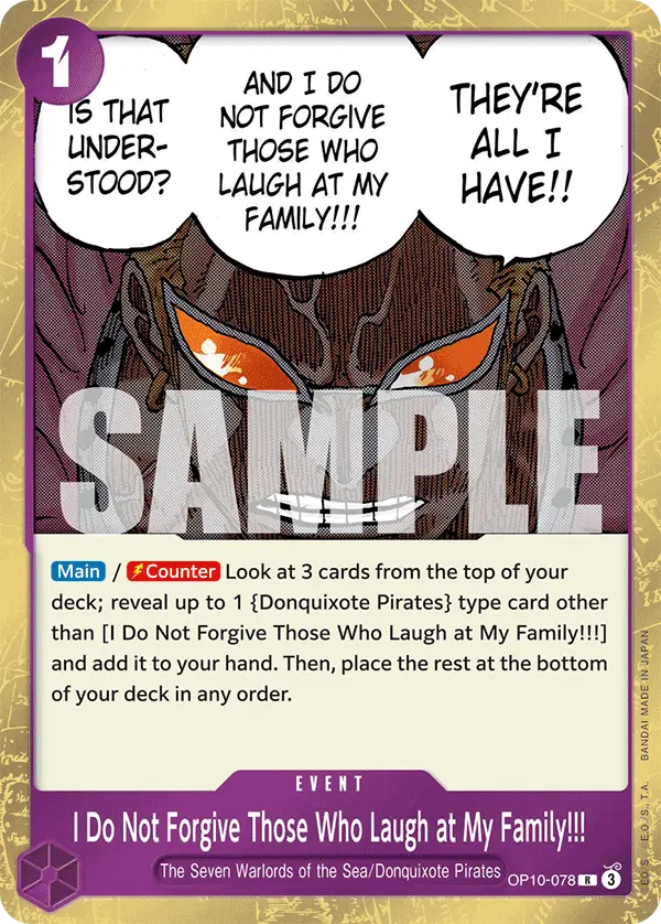 I Do Not Forgive Those Who Laugh at My Family!!!, Royal Blood OP10-078
