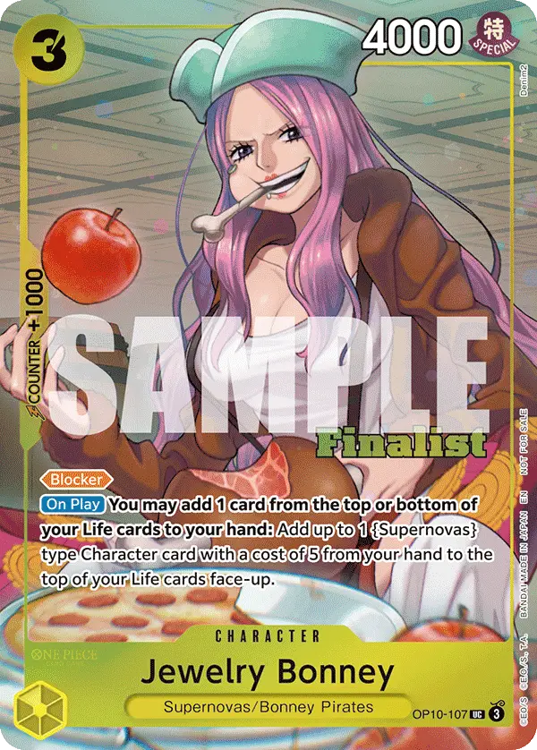 Jewelry Bonney (CS 25-26 Finalist Card Set 2), One Piece Promotion Cards OP10-107