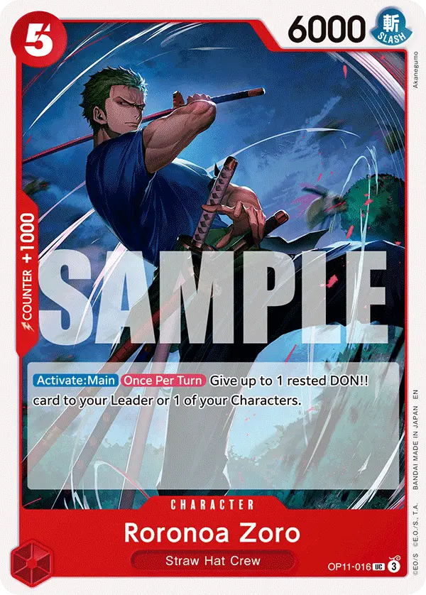 Roronoa Zoro, A Fist of Divine Speed OP11-016