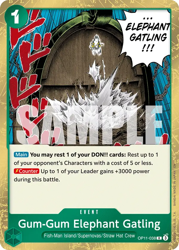 Gum-Gum Elephant Gatling, A Fist of Divine Speed OP11-038