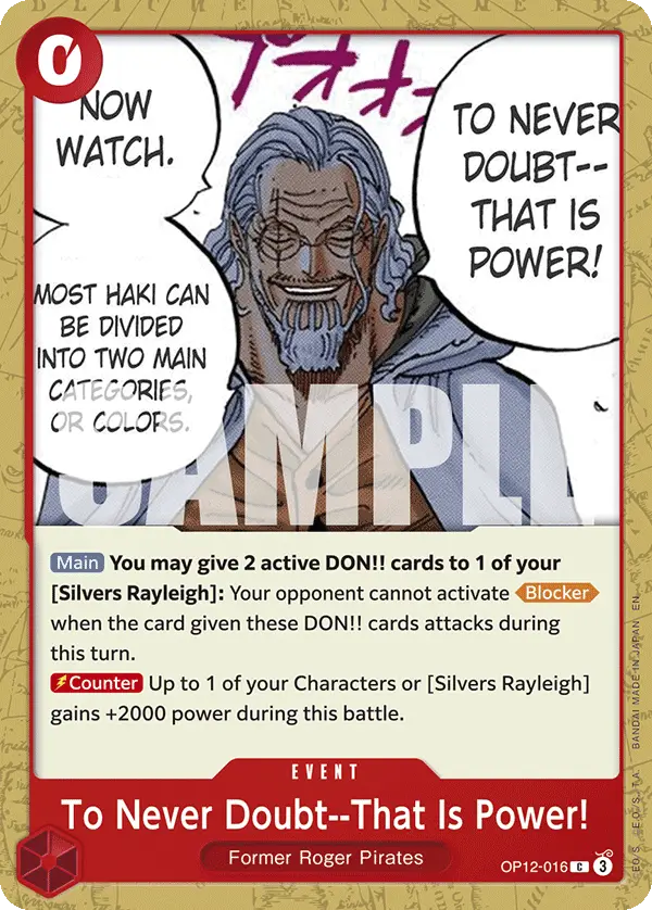To Never Doubt--That Is Power!, Legacy of the Master OP12-016