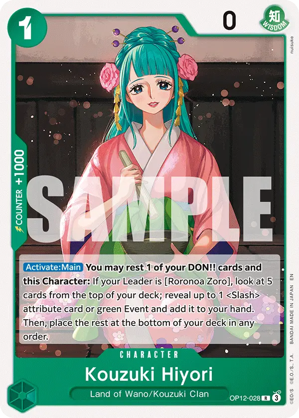 Kouzuki Hiyori, Starter Deck 32 GREEN Roronoa Zoro OP12-028