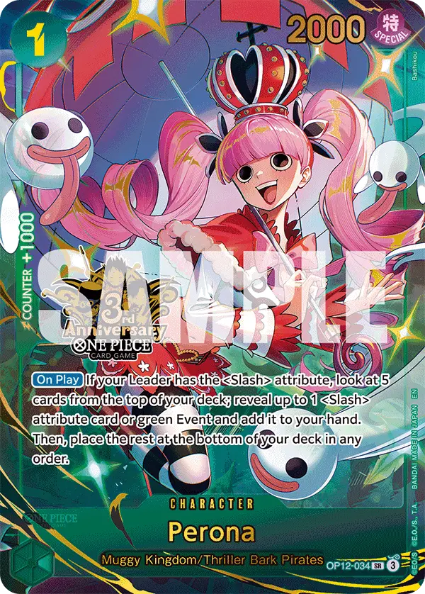 Perona (Japanese Version 3rd Anniversary Set), One Piece Promotion Cards OP12-034