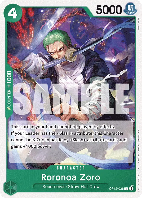 Roronoa Zoro (Zoro Deck), Learn Together Deck Set OP12-036