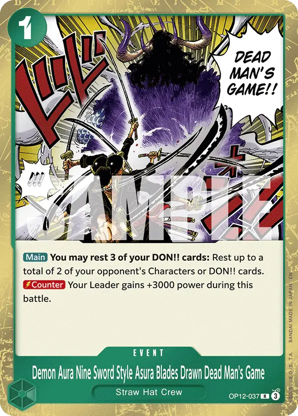 Demon Aura Nine Sword Style Asura Blades Drawn Dead Man's Game, Legacy of the Master OP12-037