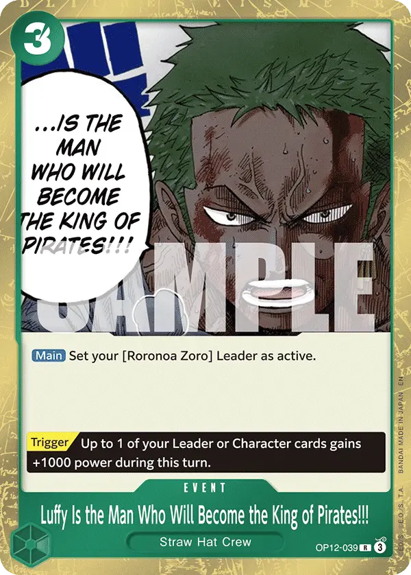 Luffy Is the Man Who Will Become the King of Pirates!!! (Zoro Deck), Learn Together Deck Set OP12-039