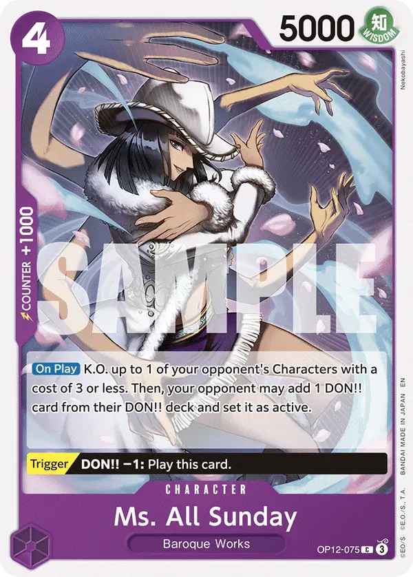 Ms. All Sunday, Legacy of the Master OP12-075