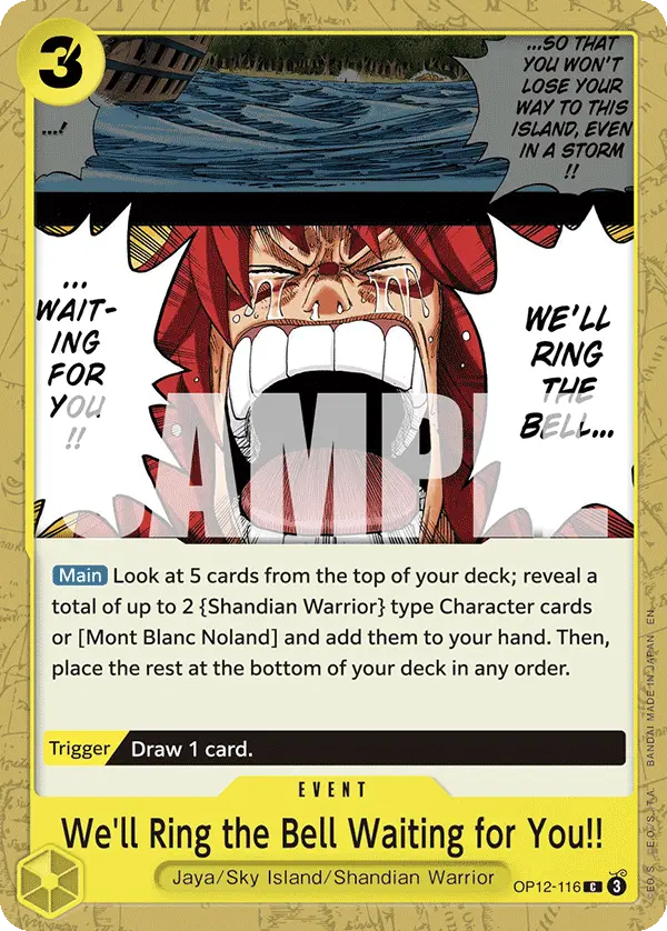 We'll Ring the Bell Waiting for You!!, Legacy of the Master Release Event Cards OP12-116