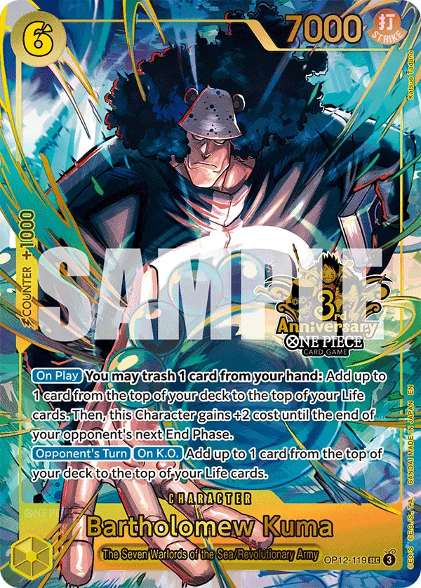 Bartholomew Kuma (Japanese Version 3rd Anniversary Set), One Piece Promotion Cards OP12-119